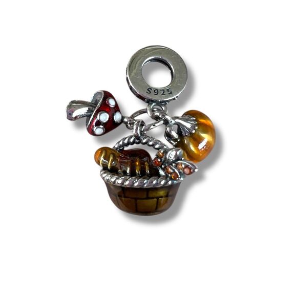 Autumn Harvest Basket S925 Sterling Silver Charm - Picture 8 of 9